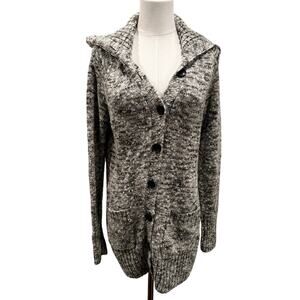 Caslon Marled Knit Long Cardigan Pockets Women M Cozy Fall Wool Blend Cozy Chic